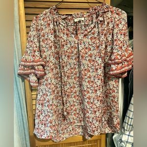 Max Studio floral print flutter sleeve
